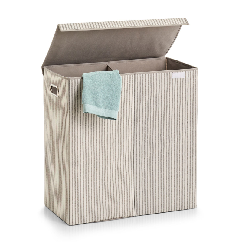 Καλάθι Απλύτων 2 Θέσεων (61.5x31x63) Z-L Stripes Beige 14654