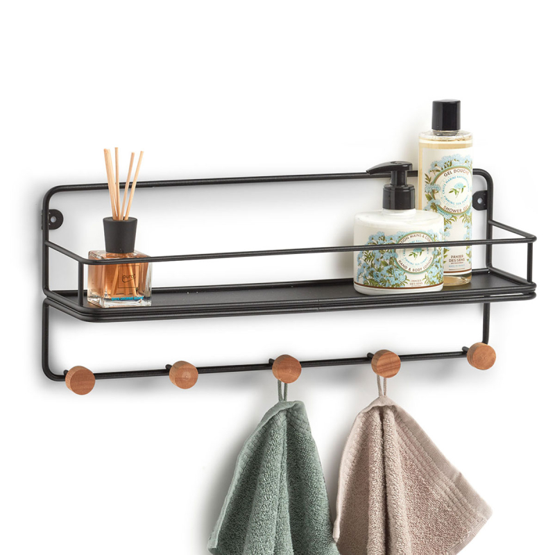 Κρεμάστρα Τοίχου 5 Θέσεων Με Ράφι (45x11.8x18) Z-L 18916