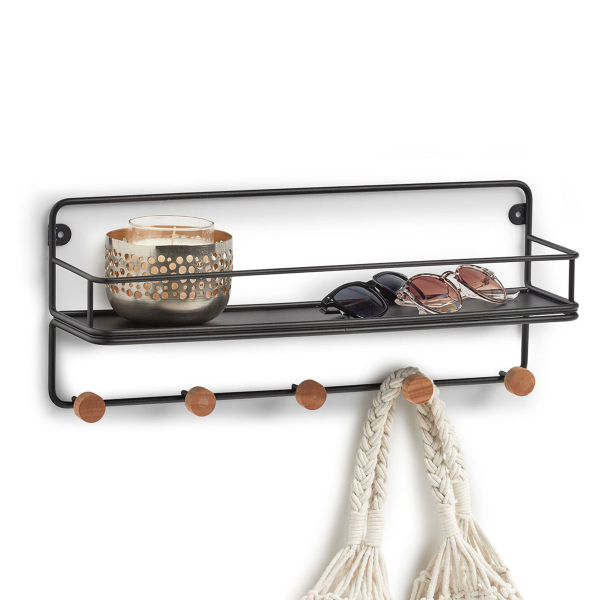 Κρεμάστρα Τοίχου 5 Θέσεων Με Ράφι (45x11.8x18) Z-L 18916