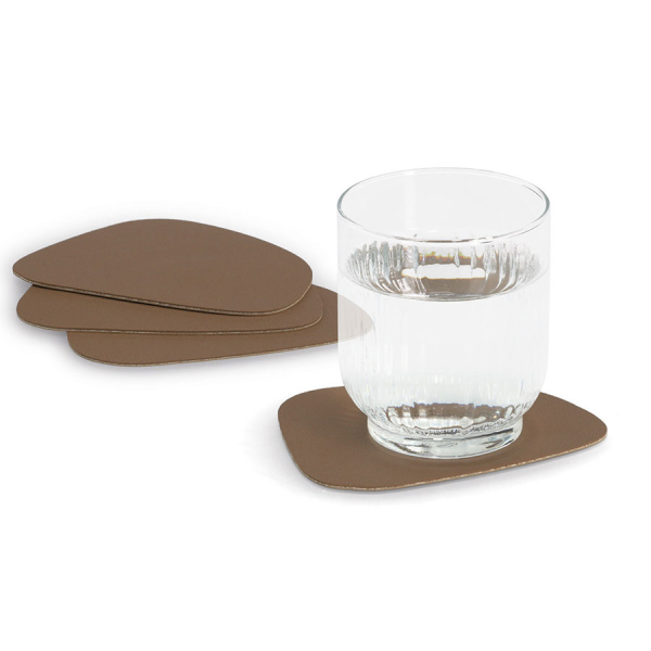 Σουβέρ (Σετ 4τμχ) Z-L Beige/Brown 27155