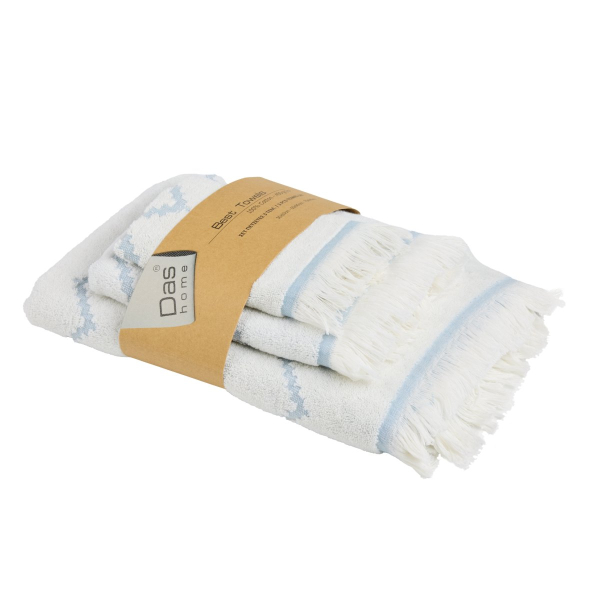 Πετσέτες Μπάνιου (Σετ 3τμχ) Das Home Best Line 0870 Dusty Blue 450gsm