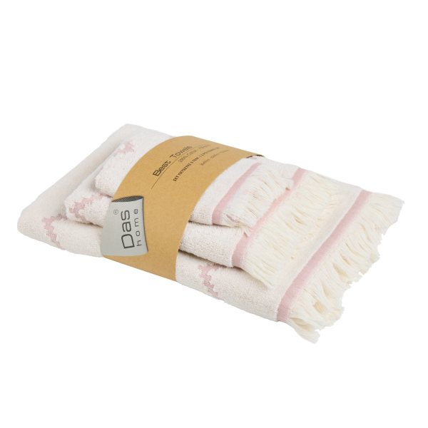 Πετσέτες Μπάνιου (Σετ 3τμχ) Das Home Best Line 0871 Nude 450gsm