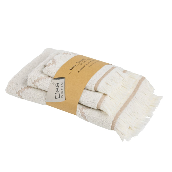 Πετσέτες Μπάνιου (Σετ 3τμχ) Das Home Best Line 0872 Beige 450gsm
