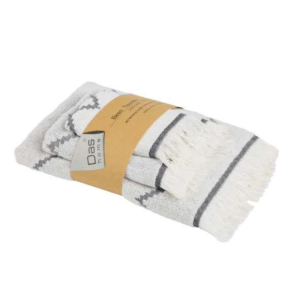 Πετσέτες Μπάνιου (Σετ 3τμχ) Das Home Best Line 0873 Black 450gsm
