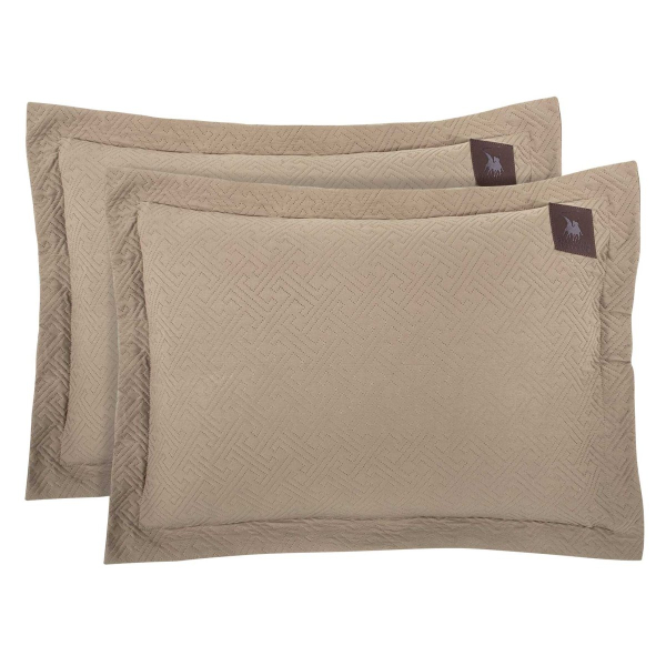 Ζεύγος Μαξιλαροθήκες Καπιτονέ (50x70) Greenwich Polo Club Essential 4452 Taupe