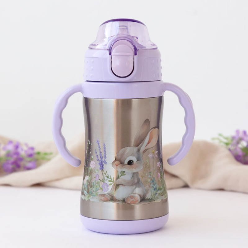 Παγούρι - Θερμός 280ml Με Καλαμάκι Kiokids Lavender Bunny 5069
