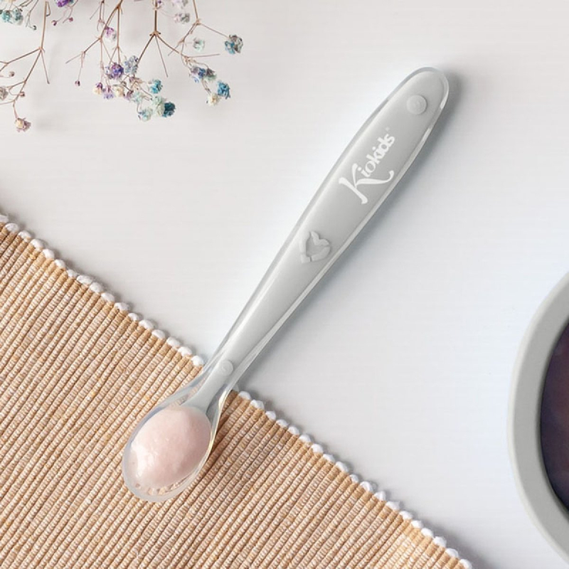 Κουτάλι Φαγητού Kiokids Step 1 Γκρι 3812