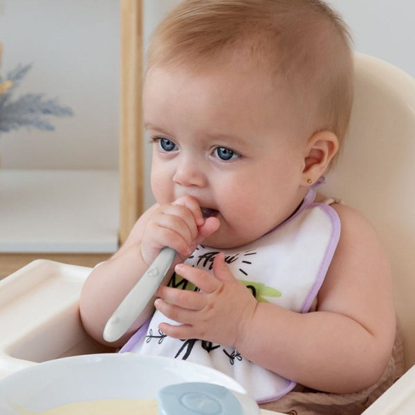 Κουτάλι Φαγητού Kiokids Step 1 Γκρι 3812