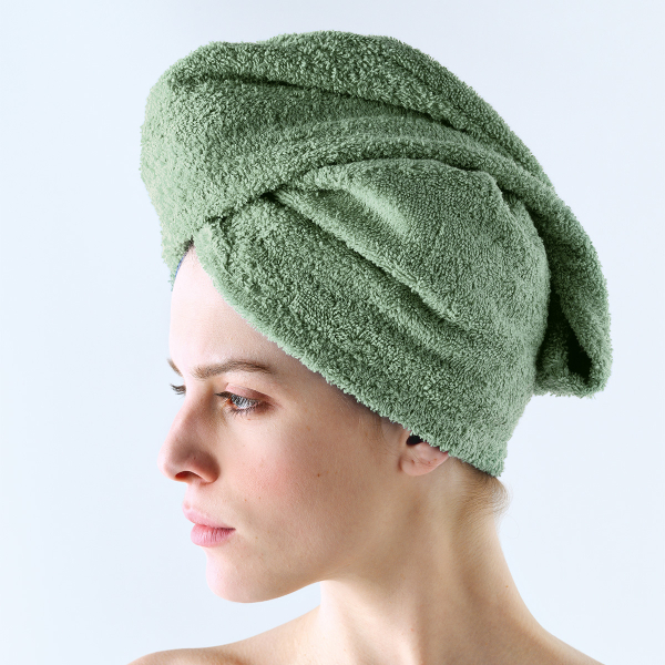 Πετσέτα Μαλλιών - Τουρμπάνι Fleece (24x64) Kentia Stylish Turban 02 Green 450gsm