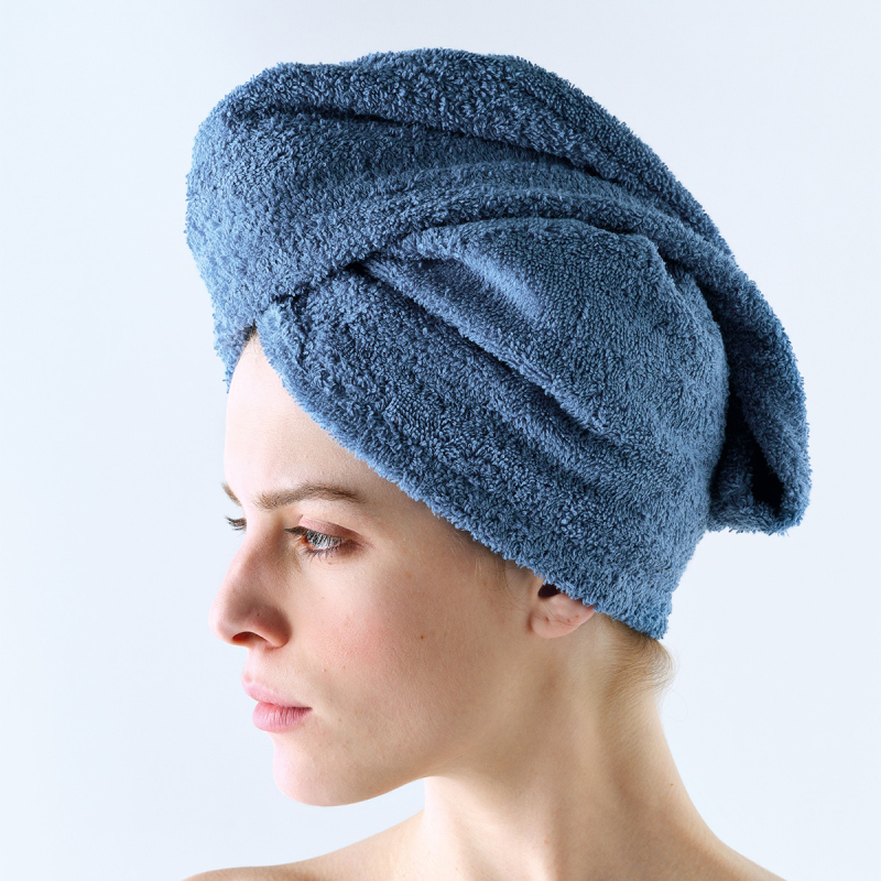 Πετσέτα Μαλλιών - Τουρμπάνι Fleece (24x64) Kentia Stylish Turban 01 Blue 450gsm