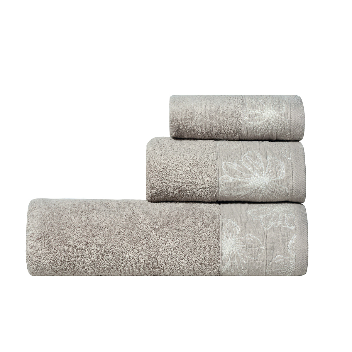 Πετσέτες Μπάνιου (Σετ 3Τμχ) Kentia Stylish Belagio 22 Grey 450Gsm Home Λευκά Είδη Spitishop