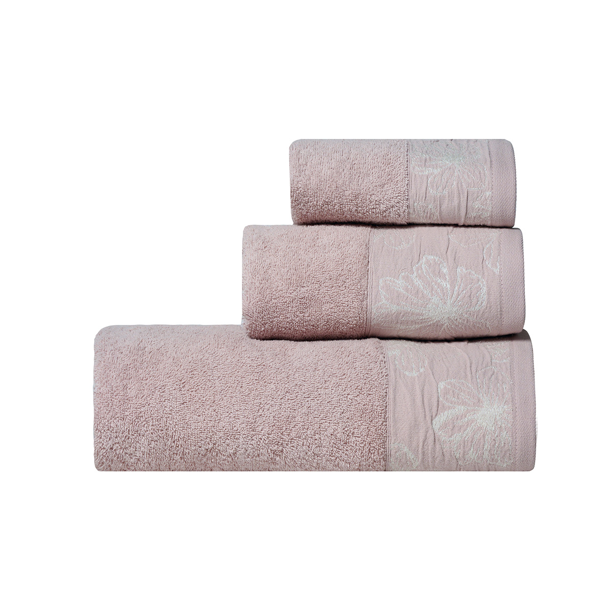 Πετσέτες Μπάνιου (Σετ 3Τμχ) Kentia Stylish Belagio 35 Pink 450Gsm Home Λευκά Είδη Spitishop