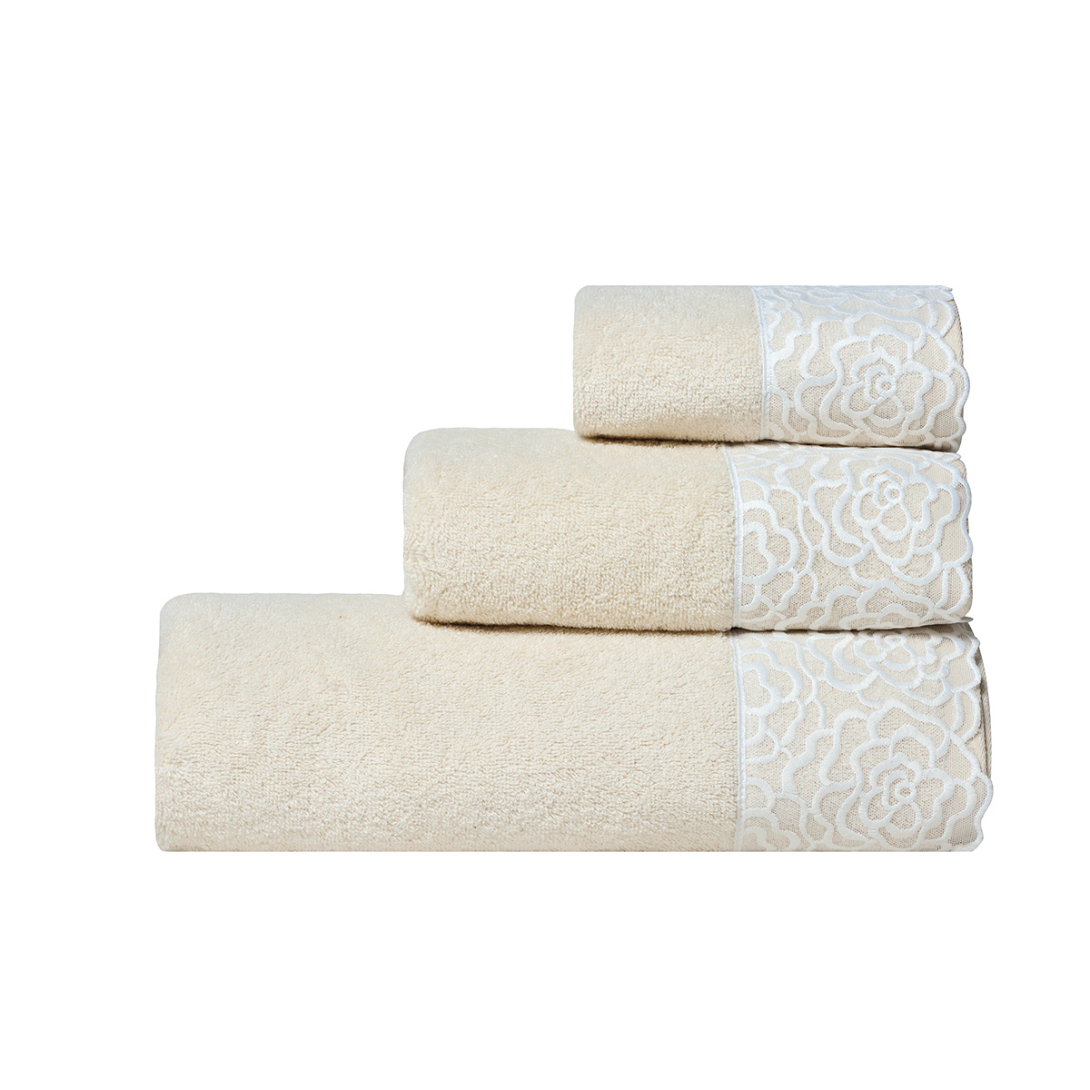 Πετσέτες Μπάνιου (Σετ 3Τμχ) Kentia Stylish Starlight 26 Beige 450Gsm Home Λευκά Είδη Spitishop