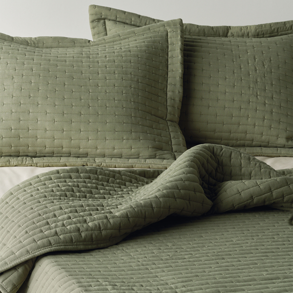 Κουβερλί Μονό (Σετ 160x240) Kentia Loft Mason 02 Olive Green