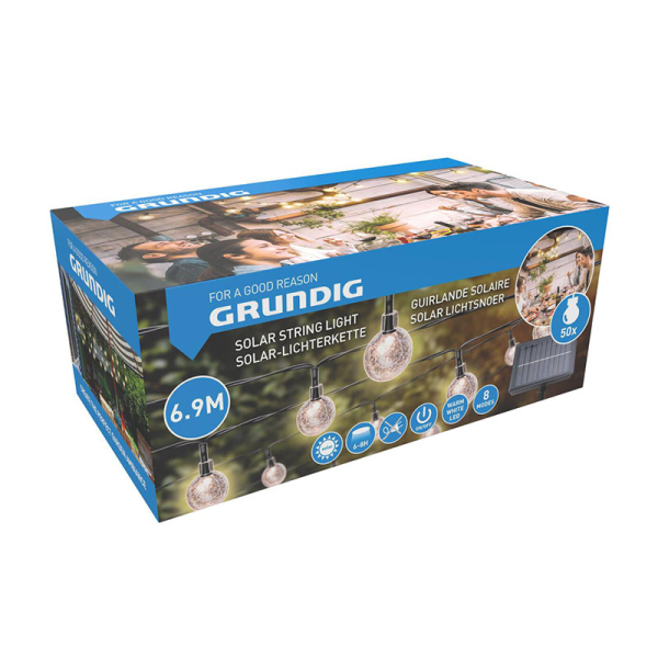Διακοσμητική Γιρλάντα Ηλιακή Με 50 LED Φωτάκια Grundig 871125226155