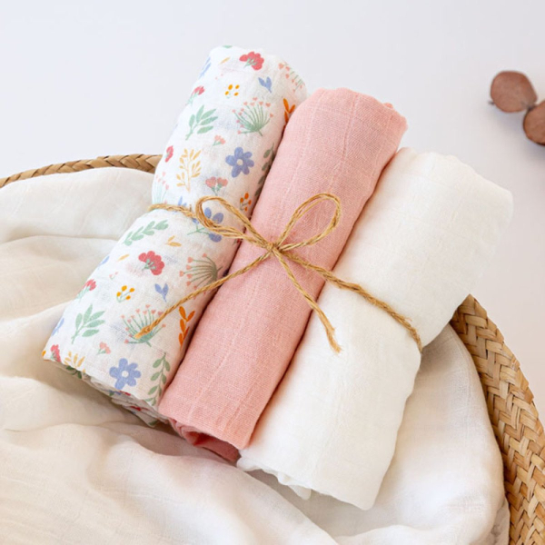 Μουσελίνες/Πάνες Αγκαλιάς (Σετ 3τμχ) Kiokids Spring Ροζ 6410