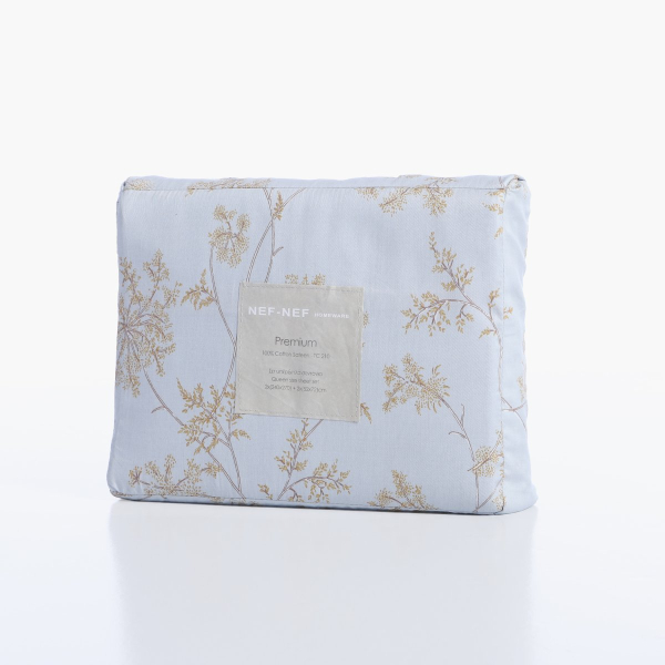 Σεντόνια Υπέρδιπλα (Σετ) Nef-Nef Homeware Premium Foxy Silver - Blue