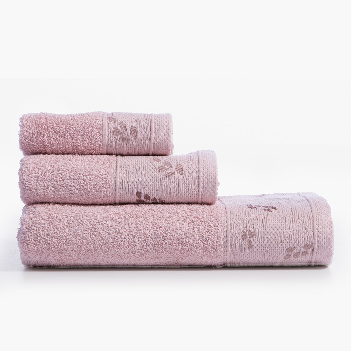 Πετσέτες Μπάνιου (Σετ 3Τμχ) Nef-Nef Homeware Sylia Pink 500Gsm Home Λευκά Είδη Spitishop
