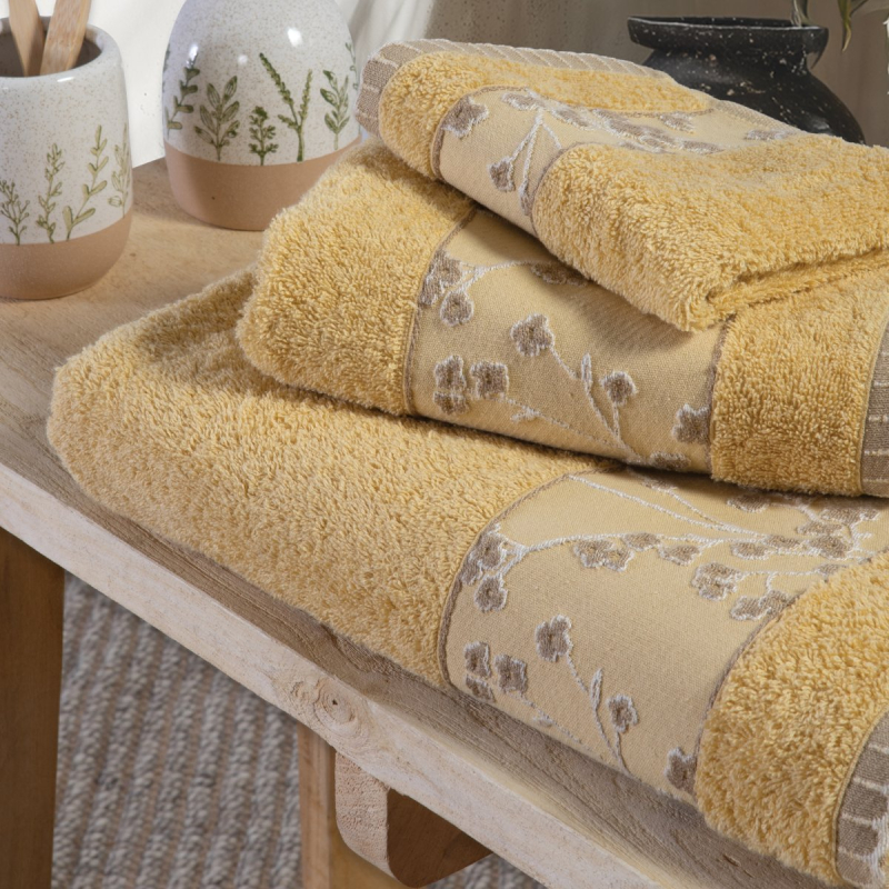 Πετσέτα Προσώπου (50x90) Nef-Nef Homeware Floriva Yellow 500gsm