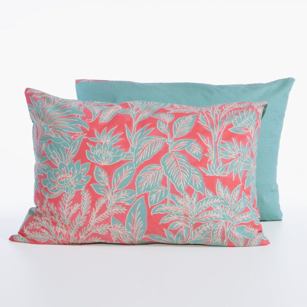 Μαξιλαροθήκη (52x72) Nef-Nef Homeware Smart Charisma Green - Coral