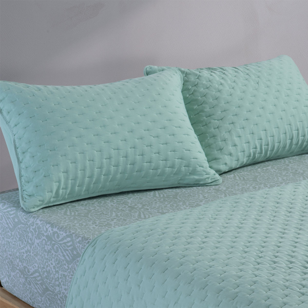 Ζεύγος Μαξιλαροθήκες Καπιτονέ (52x72) Nef-Nef Homeware Adelle Green