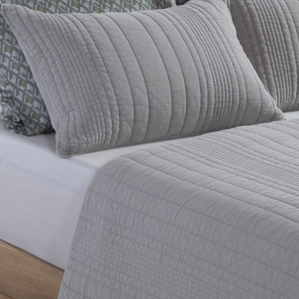 Ζεύγος Μαξιλαροθήκες Καπιτονέ (52x72) Nef-Nef Homeware Elements Ecstatic Grey