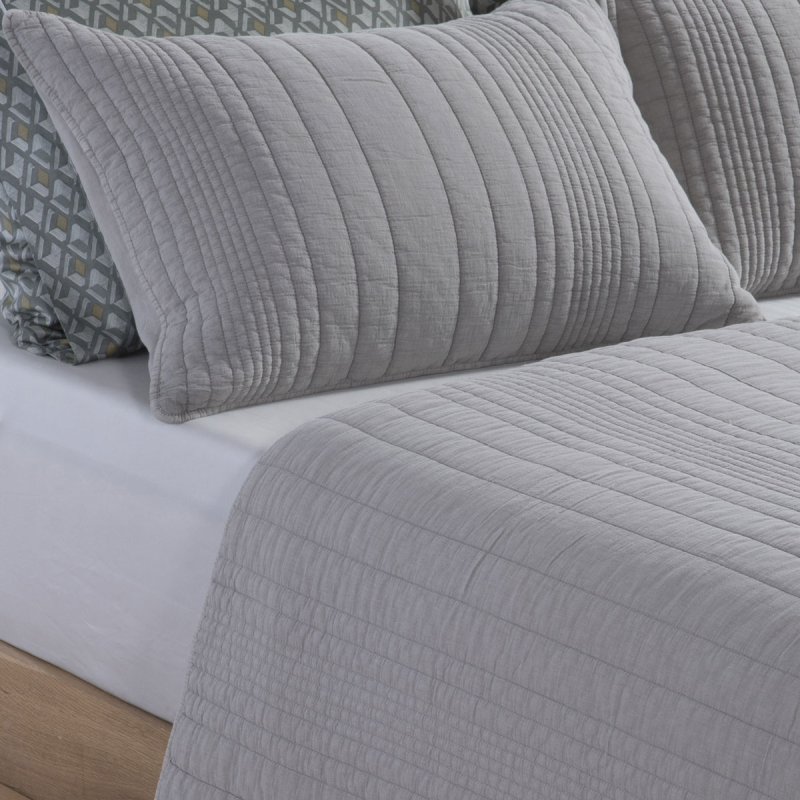 Ζεύγος Μαξιλαροθήκες Καπιτονέ (52x72) Nef-Nef Homeware Elements Ecstatic Grey