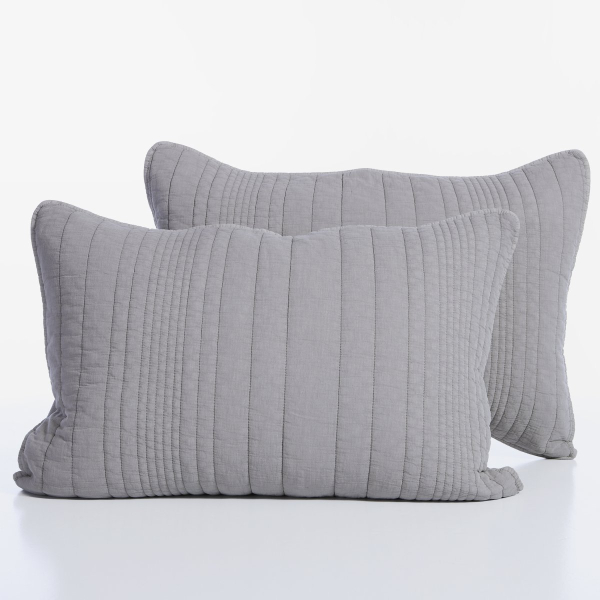 Ζεύγος Μαξιλαροθήκες Καπιτονέ (52x72) Nef-Nef Homeware Elements Ecstatic Grey