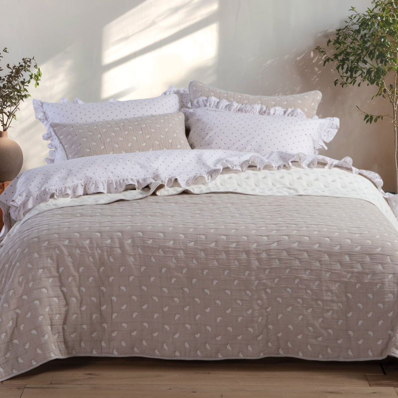 Κουβερλί Υπέρδιπλο (230x240) 2 Όψεων Nef-Nef Homeware Surreal Beige