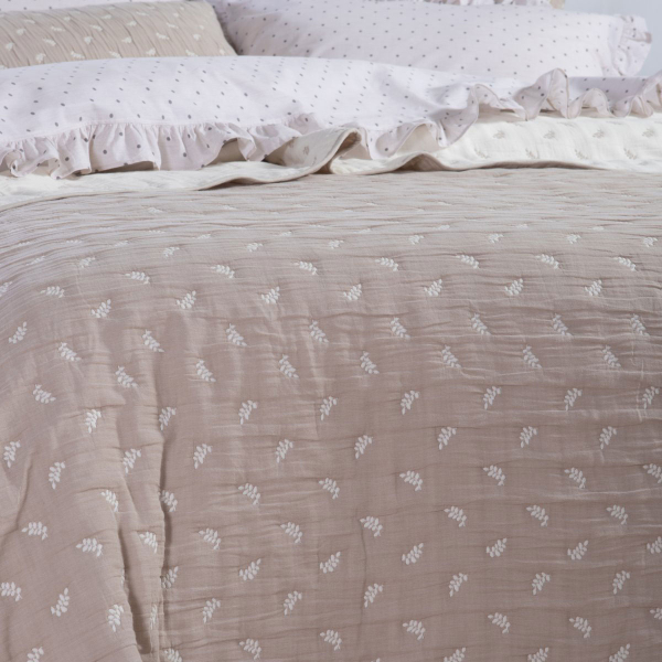 Κουβερλί Υπέρδιπλο (230x240) 2 Όψεων Nef-Nef Homeware Surreal Beige