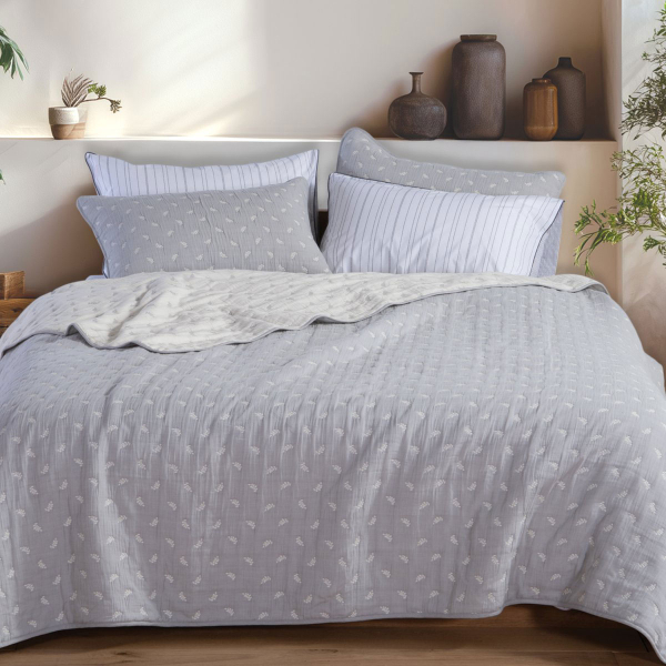 Κουβερλί Υπέρδιπλο (230x240) 2 Όψεων Nef-Nef Homeware Surreal Grey