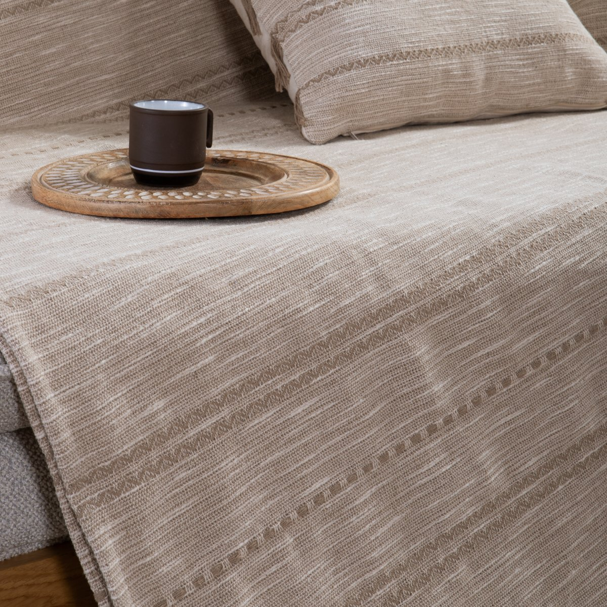 Ριχτάρι Καναπέ Διθέσιου (180X250) Nef-Nef Homeware Bleeze Beige Home Λευκά Είδη Σαλονιού Ριχτάρια Spitishop