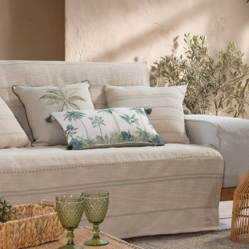 Ριχτάρι Καναπέ Τετραθέσιου (180x350) Nef-Nef Homeware Bleeze Natural - Mint