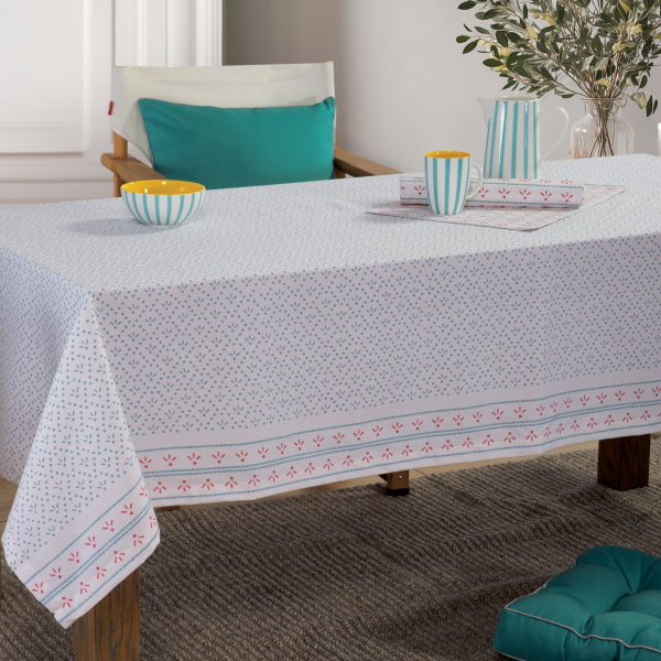 Τραπεζομάντηλο (140x140) Nef-Nef Homeware Blue Ishmar Ecru - Aqua