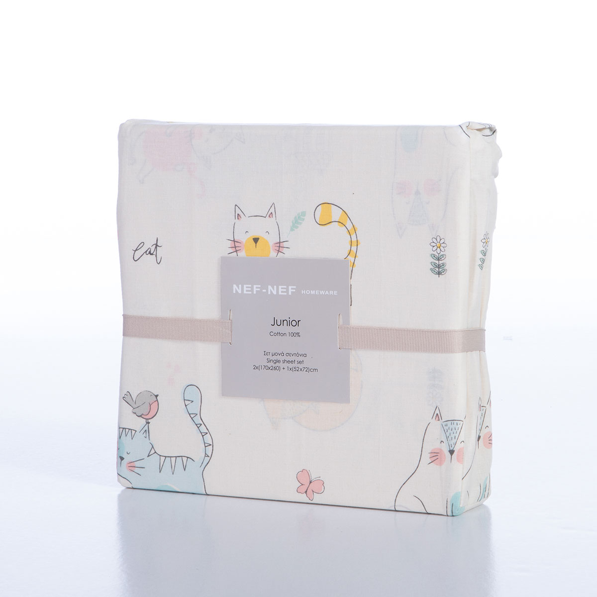 Σεντόνια Μονά (Σετ) Nef-Nef Homeware Cat Life Home Παιδικά Λευκά Είδη Spitishop