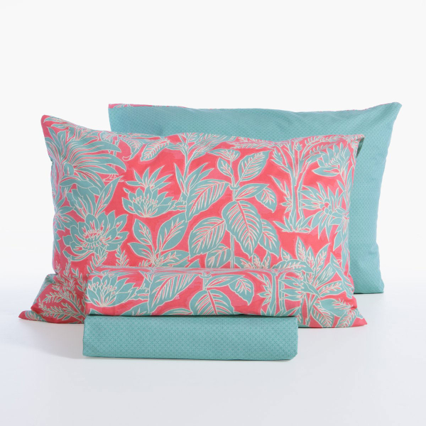 Σεντόνια Μονά (Σετ) Nef-Nef Homeware Smart Charisma Green - Coral