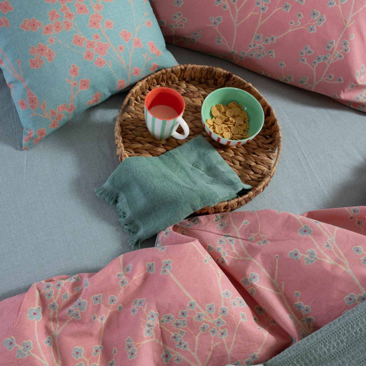 Σεντόνια Υπέρδιπλα (Σετ) Nef-Nef Homeware Smart Floriva Coral Χωρις Λαστιχο 240X270 Home Λευκά Είδη Κρεβατοκάμαρας Spitishop
