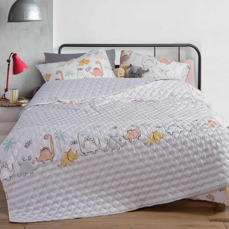 Κουβερλί Ημίδιπλο (180x240) 2 Όψεων Nef-Nef Homeware Dinosaur Art