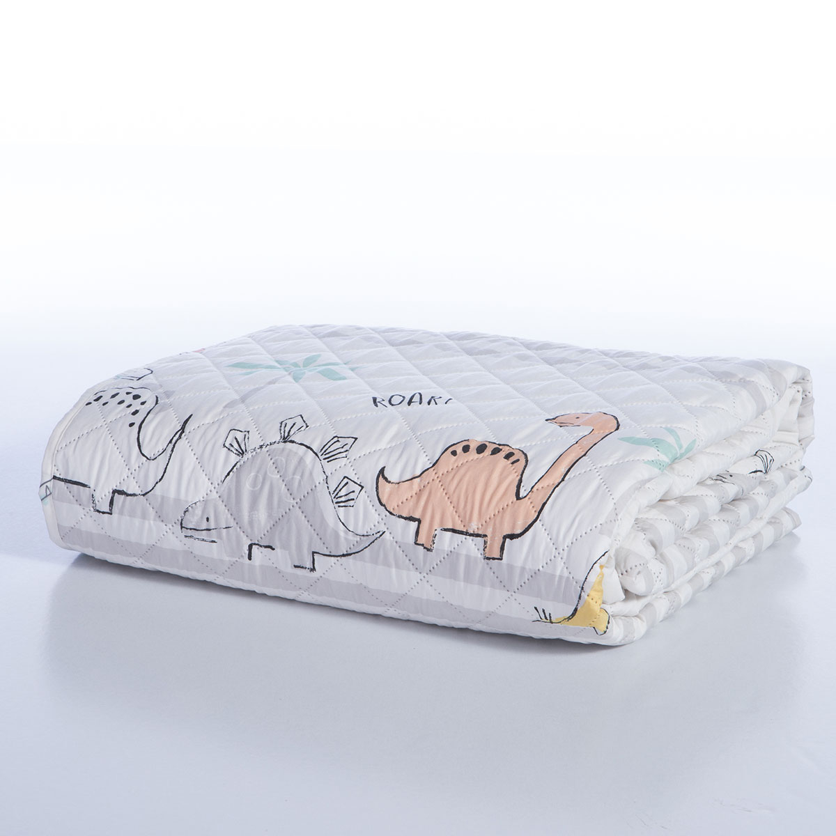 Κουβερλί Ημίδιπλο (180X240) 2 Όψεων Nef-Nef Homeware Dinosaur Art Home Παιδικά Λευκά Είδη Spitishop