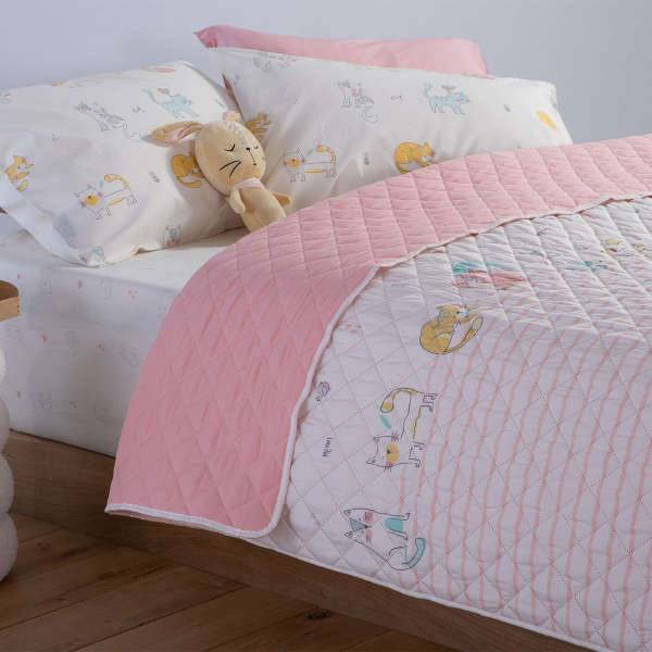 Κουβερλί Ημίδιπλο (180x240) 2 Όψεων Nef-Nef Homeware Cat Life