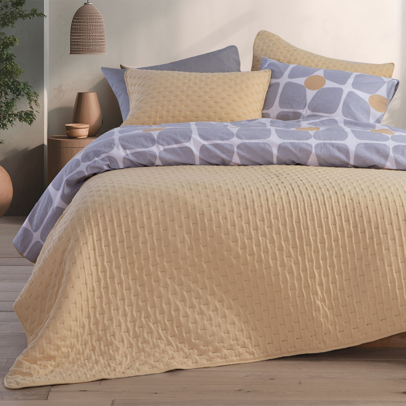 Κουβερλί Ημίδιπλο (180x240) Nef-Nef Homeware Adelle Butter Yellow