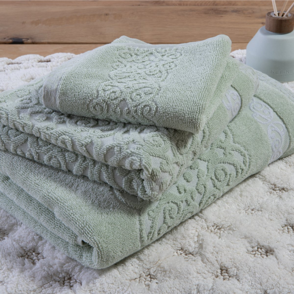 Πετσέτα Προσώπου (50x90) Nef-Nef Homeware Zaphira Mint 550gsm