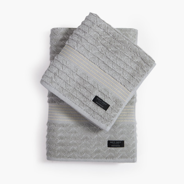 Πετσέτα Προσώπου (50x100) Nef-Nef Homeware Elements Elgyn Silver 600gsm