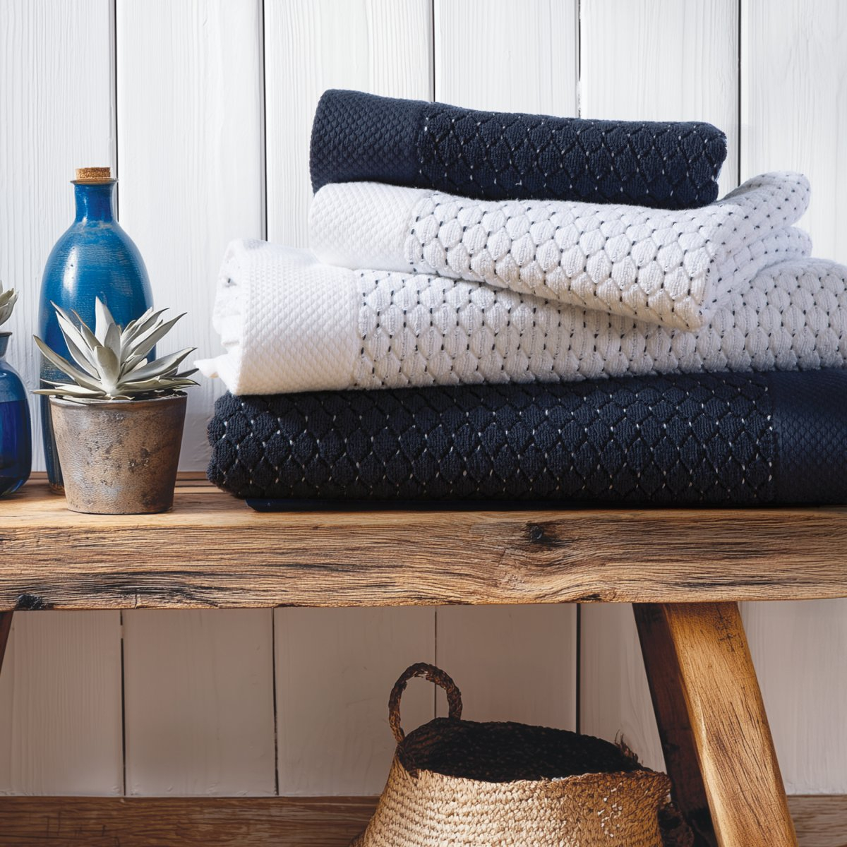Πετσέτες Μπάνιου (Σετ 2Τμχ) Nef-Nef Homeware Sailing White 600Gsm Home Λευκά Είδη Spitishop