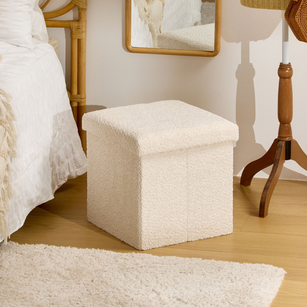 Σκαμπό Με Αποθηκευτικό Χώρο (38x38x38) A-S Soana Ivory 214227A