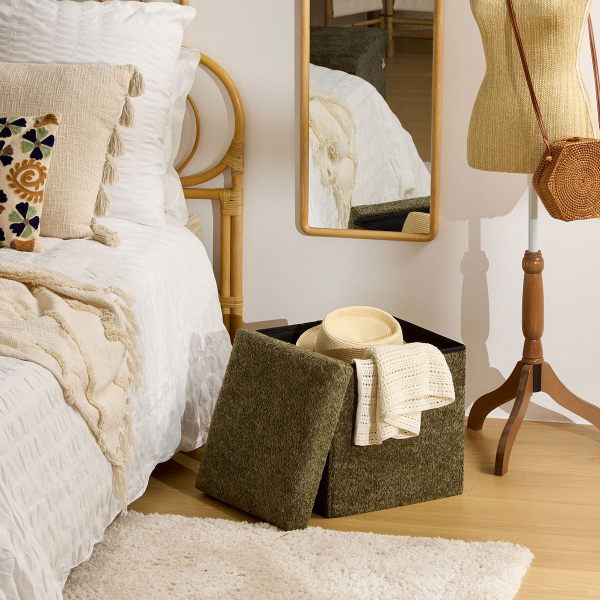 Σκαμπό Με Αποθηκευτικό Χώρο (38x38x38) A-S Soana Khaki 214227C