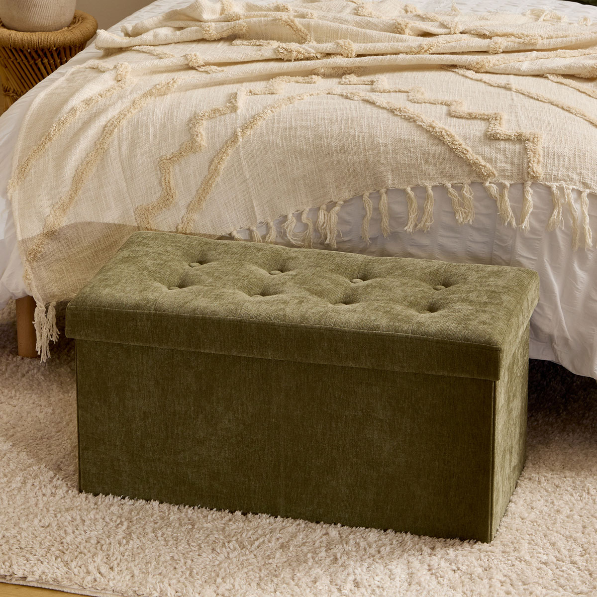 Ταμπουρέ με Αποθηκευτικό Χώρο (76X38X38) A-S Lysandre Khaki 140091I Home Έπιπλα Spitishop