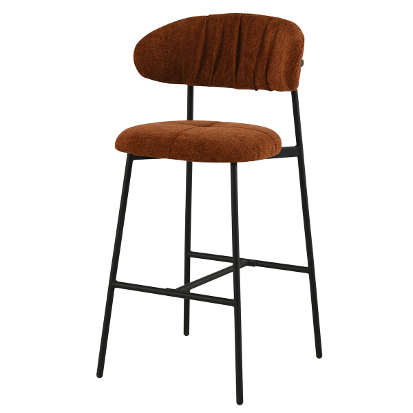 Σκαμπό Μπαρ Με Πλάτη (52.5x54.5x104.5) Spitishop Hibiscus Terracotta