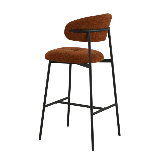 Σκαμπό Μπαρ Με Πλάτη (52.5x54.5x104.5) Spitishop Hibiscus Terracotta