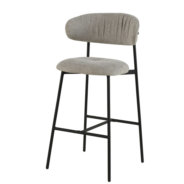 Σκαμπό Μπαρ Με Πλάτη (52.5x54.5x104.5) Spitishop Hibiscus L.Grey